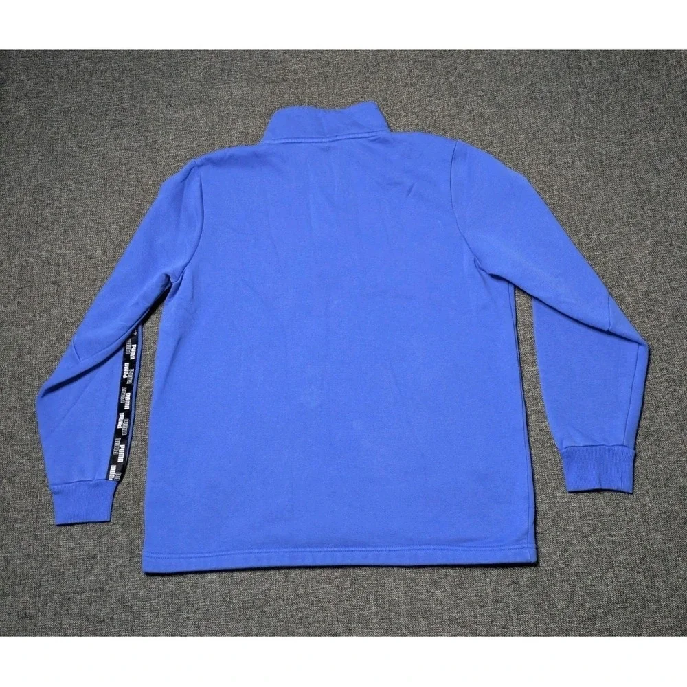 Puma Men's Large Sweatshirt Blue Quarter Zip Pullover Performance Golf Sweater - Picture 6 of 8